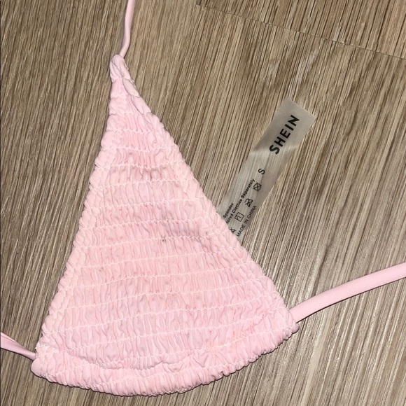 SHEIN Light Pink Ruched Bikini Top Small - Picture 2 of 6